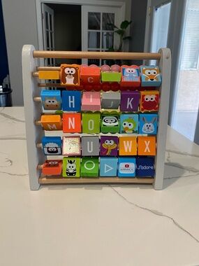 Wooden Alphabet Bead Maze Blocks Puzzle - Multicolor Learning Toy